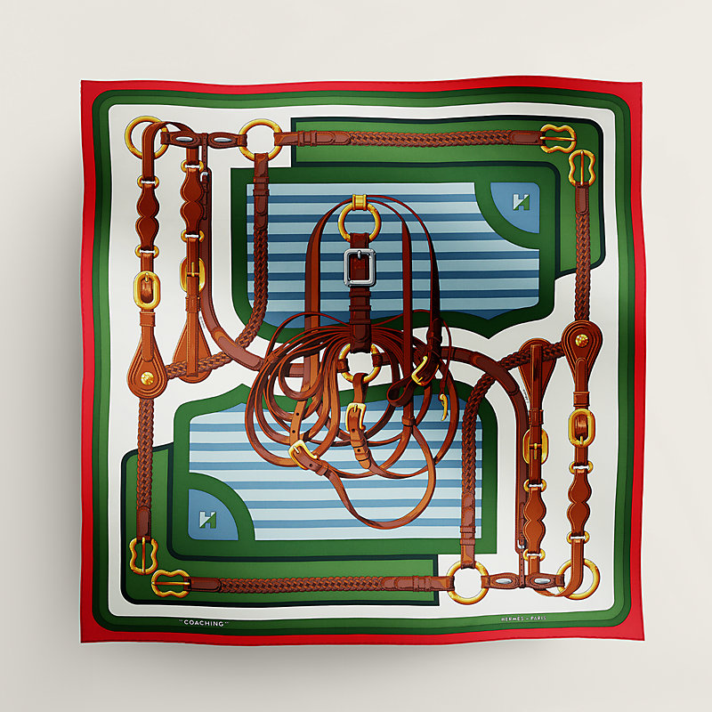 HERMÈS COACHING シルクスカーフ Coaching forever scarf 90 | Hermès USA